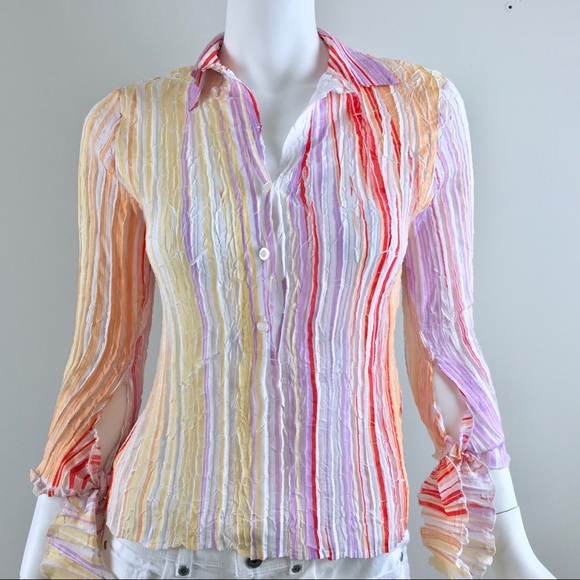 {Kisca by Komarov} Striped Multi-Color Blouse - Picture 2 of 7